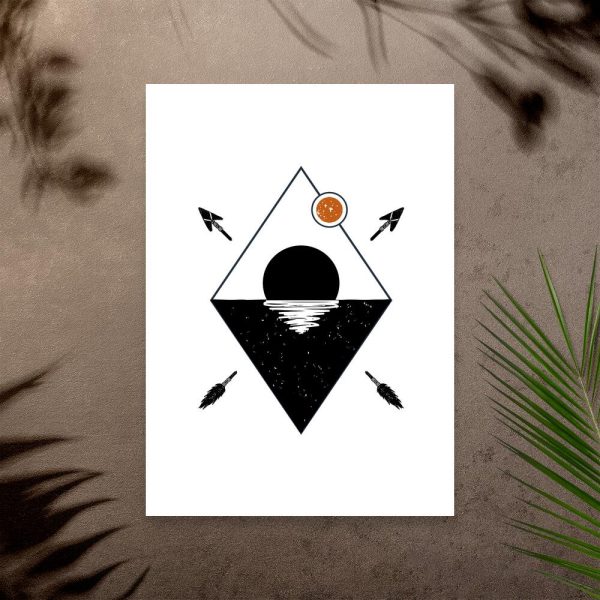 Plakat z geometrycznym wzorem na kletkę schodową