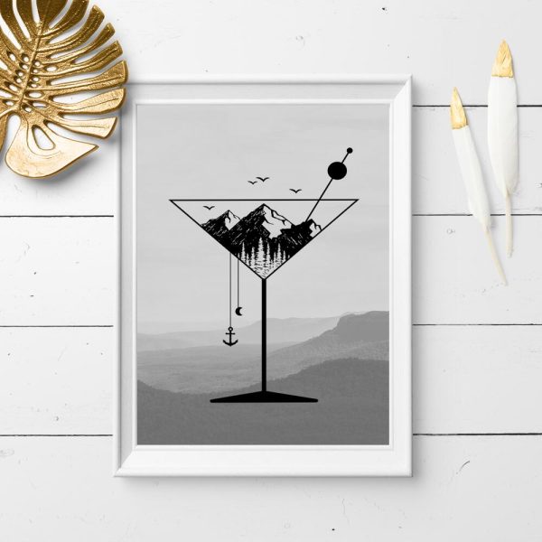 Plakat z górami do pokoju