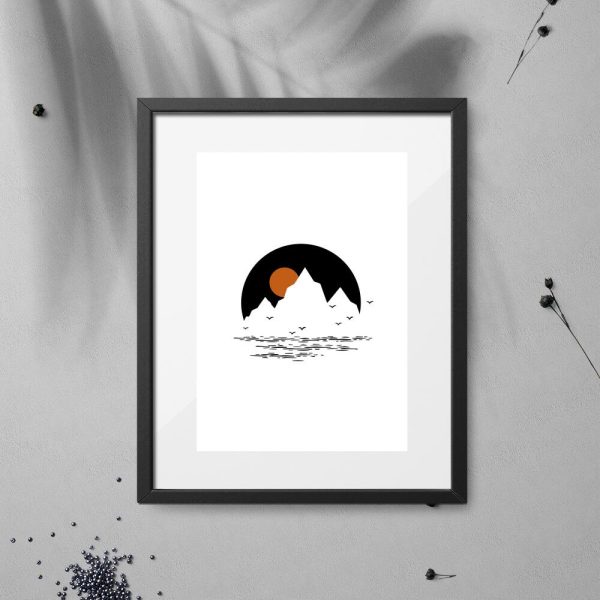 Plakat z górami do przedpokoju