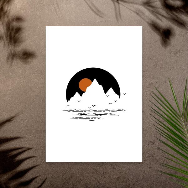 Plakat z górami do sypialni