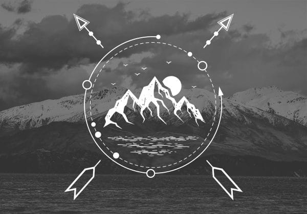 Plakat z krajobrazem gór