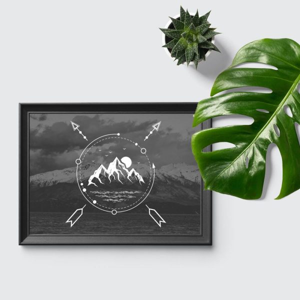 Plakat z krajobrazem gór do sypialni