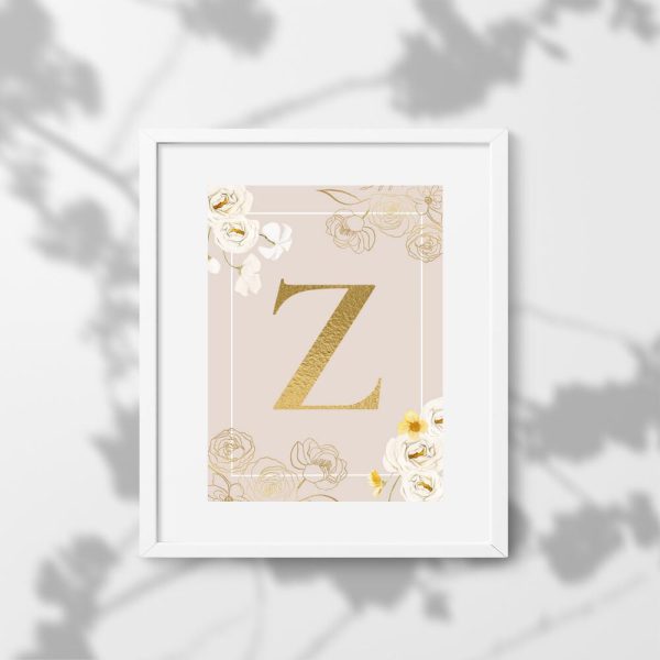 Plakat z literą do sypialni