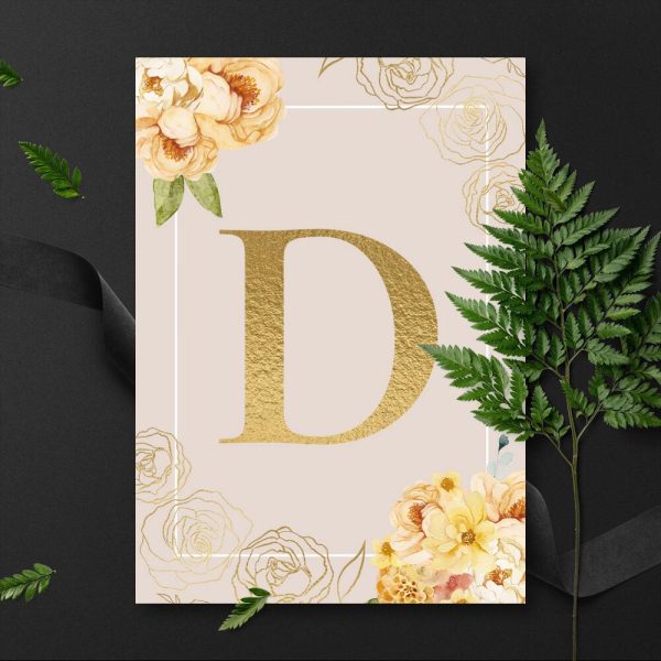 Plakat z literą i kwiatami do przedpokoju