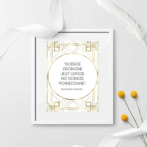 Plakat z maksymą do pokoju