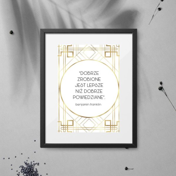 Plakat z maksymą do przedpokoju