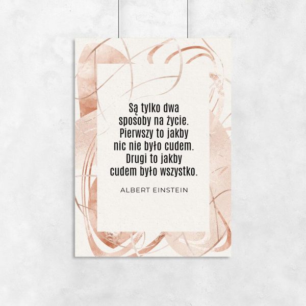 Plakat z maksymą do salonu