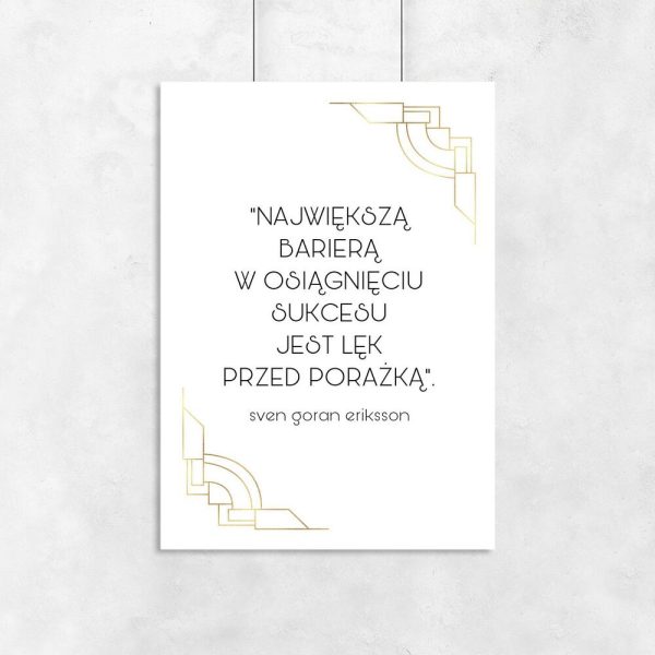 Plakat z maksymą do salonu
