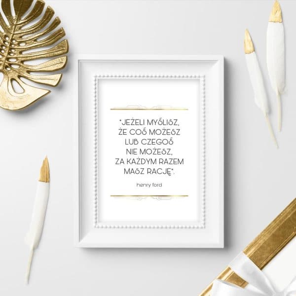 Plakat z maksymą do sypialni