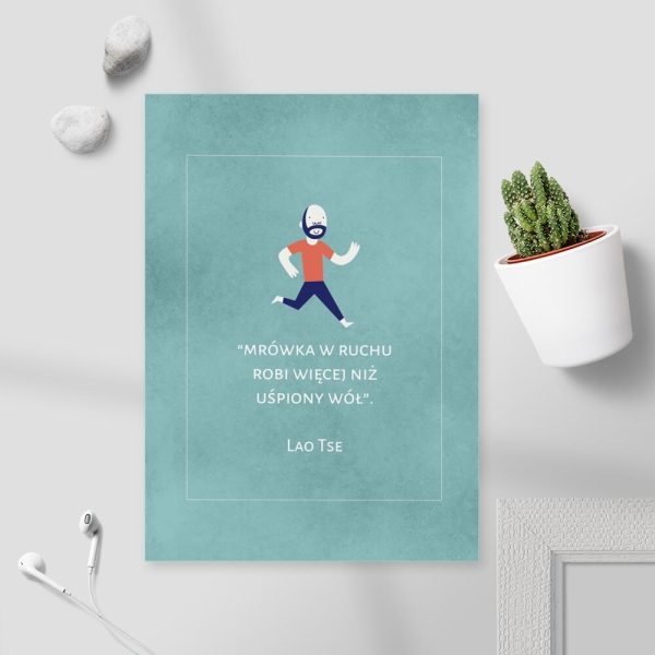 Plakat z mobilizującym cytatem do salonu - Lao Tse