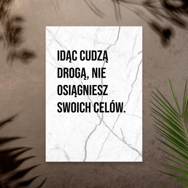 Plakat z motywacyjnym cytatem do przedpokoju