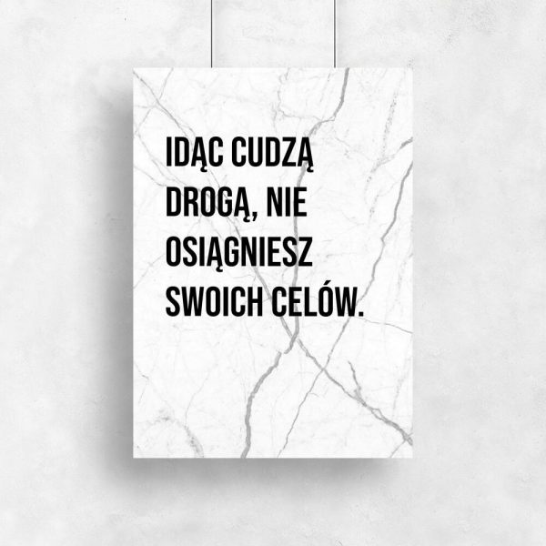 Plakat z motywacyjnym cytatem do salonu
