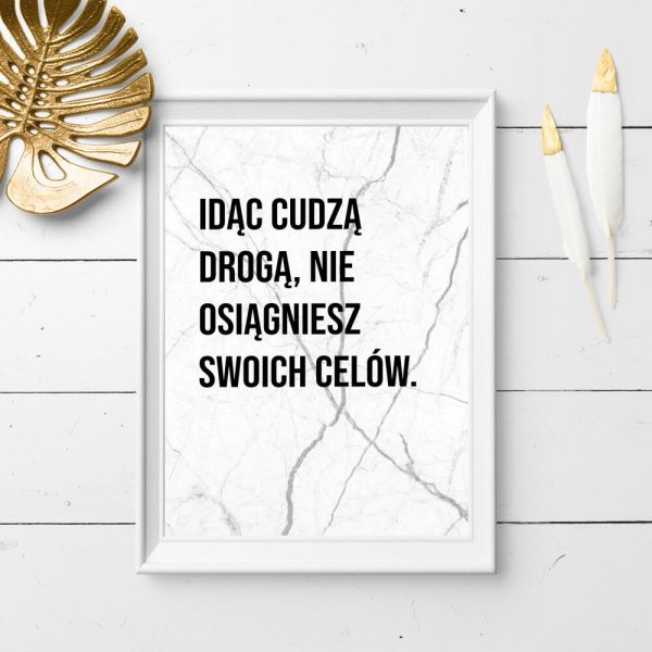Plakat z motywacyjnym cytatem do sypialni