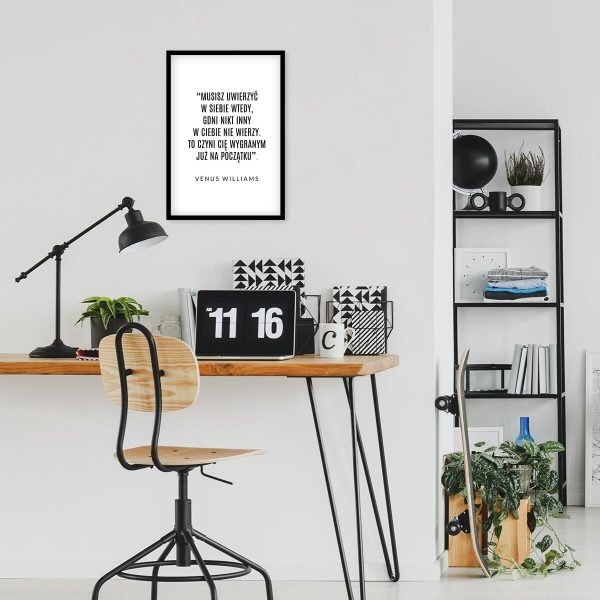 Plakat z motywacyjnym napisem do biura - Venus Williams