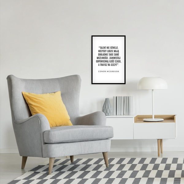 Plakat z motywacyjnym napisem do salonu