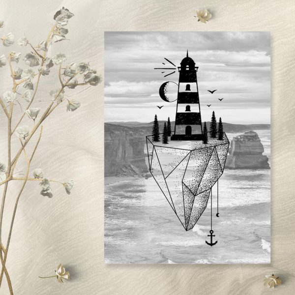 Plakat z motywem latarni do przedpokoju