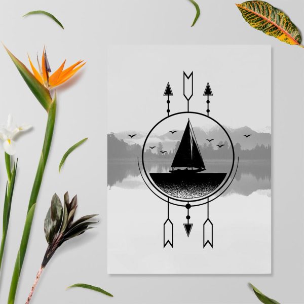 Plakat z motywem łodzi do sypialni