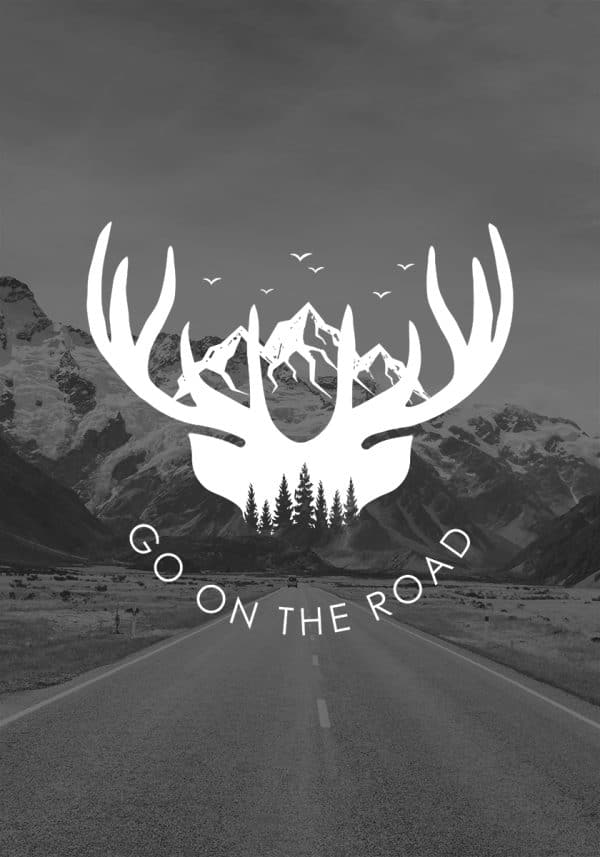 Plakat z motywem poroża