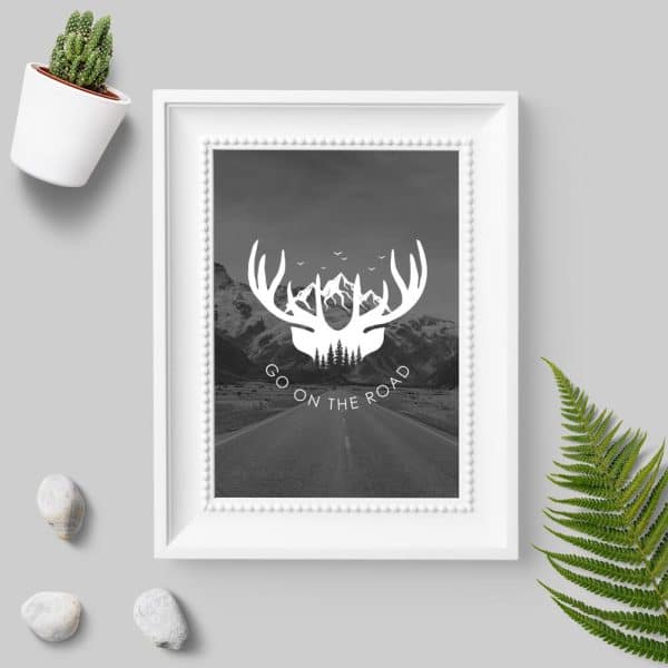 Plakat z motywem poroża do przedpokoju