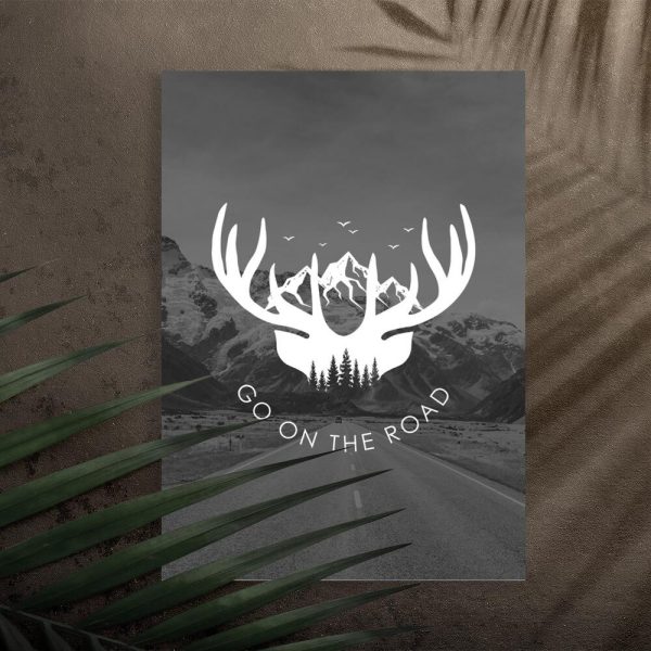 Plakat z motywem poroża do sypialni