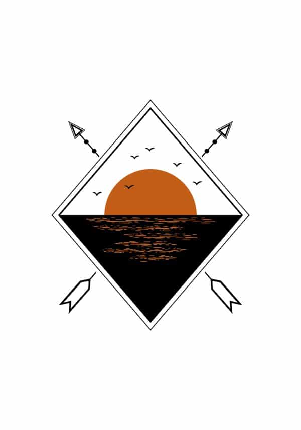 Plakat z motywem zachodu słońca