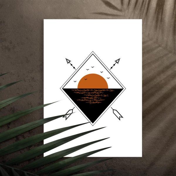 Plakat z motywem zachodu słońca do pokoju