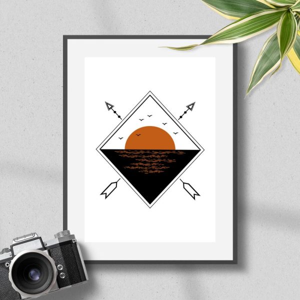 Plakat z motywem zachodu słońca do przedpokoju