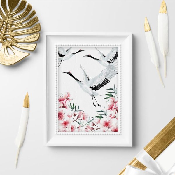Plakat z motywem żurawi do pokoju