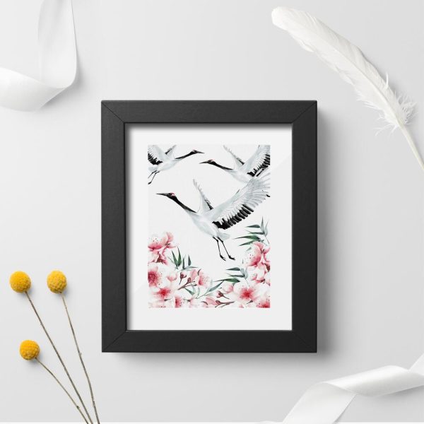 Plakat z motywem żurawi do przedpokoju