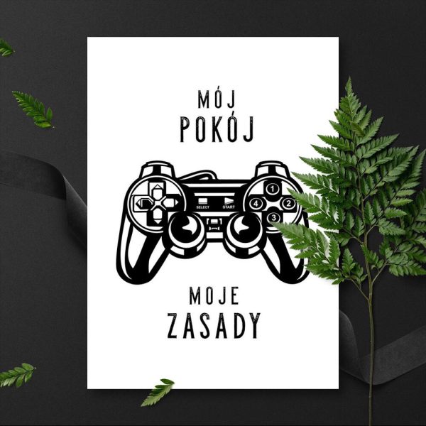Plakat z napisem: mój pokój moje zasady