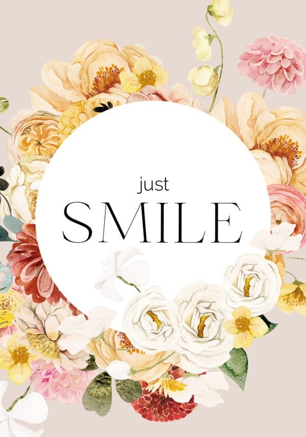 Plakat z napisem o uśmiechu