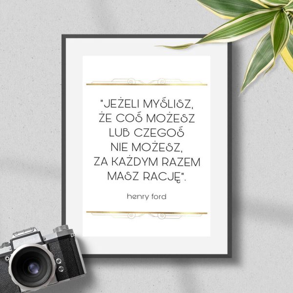 Plakat z sentencją do salonu