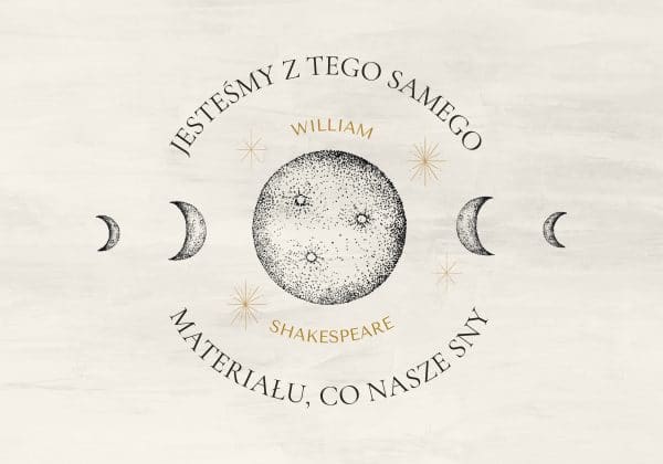 Plakat z sentencją i księżycem
