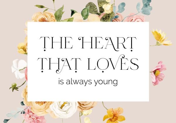 Plakat z sentencją i kwiecistym wzorem