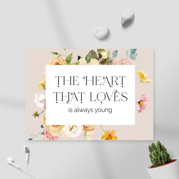 Plakat z sentencją i kwiecistym wzorem do przedpokoju