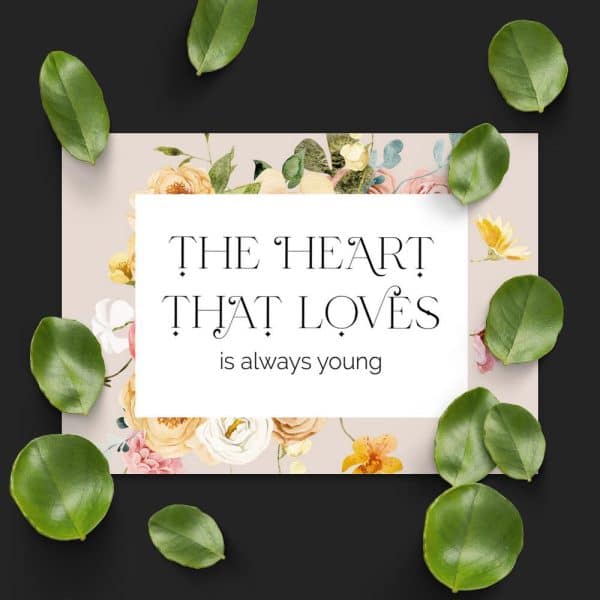 Plakat z sentencją i kwiecistym wzorem do sypialni