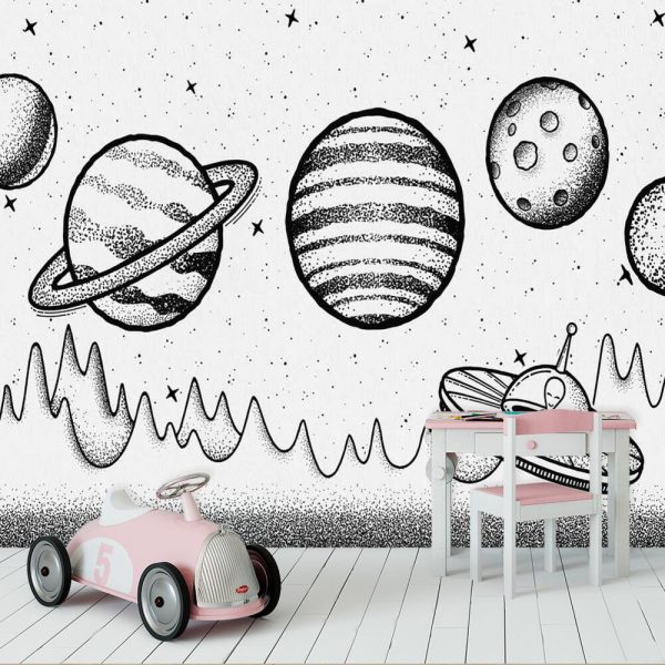 Foto-tapeta Marsjanin w latającym spodku