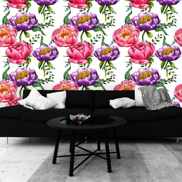 Fototapeta - Fioletowe kwiaty do sypialni