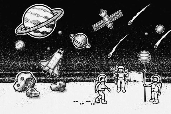 Tapeta dla dzieci lądowanie na Marsie