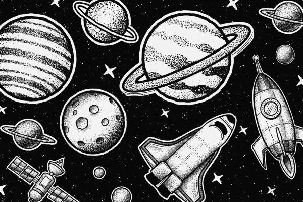 Tapeta z kosmiczny tłok