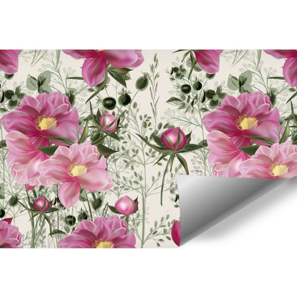 Tapeta z romantyczną tapetą z motywem kwiatuszków