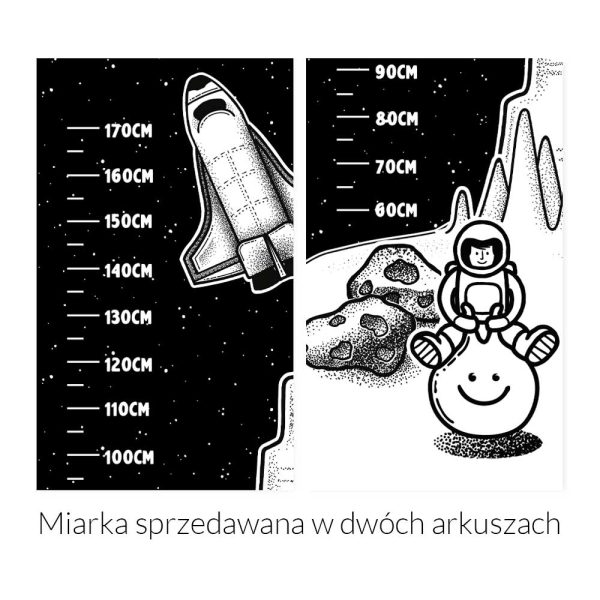 Miarka wzrostu z motywem kosmosu do świetlicy