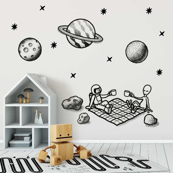 Naklejka z astronautami do świetlicy