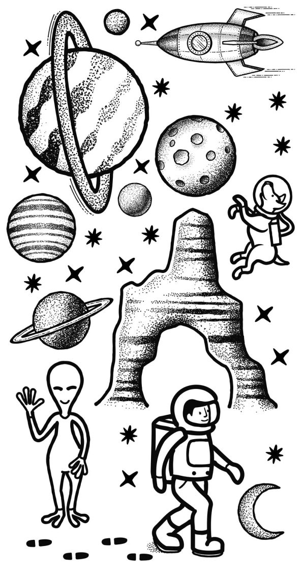 Naklejka z motywem kosmosu na klatkę schodową