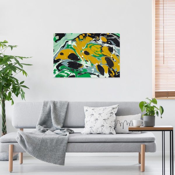 Obraz z barwną abstrakcją do salonu