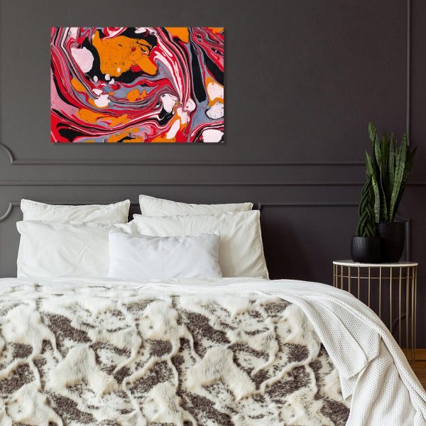 Obraz z czerwoną abstrakcją do salonu