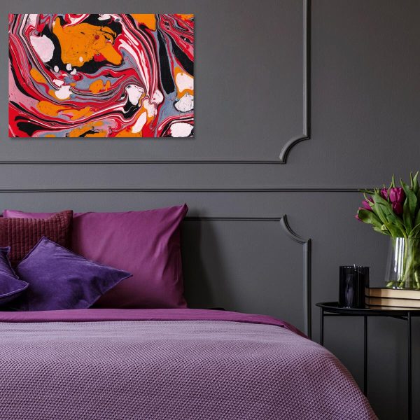 Obraz z czerwoną abstrakcją do sypialni