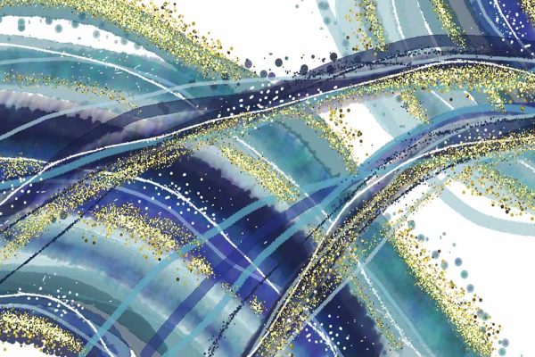 Obraz z granatową abstrakcją