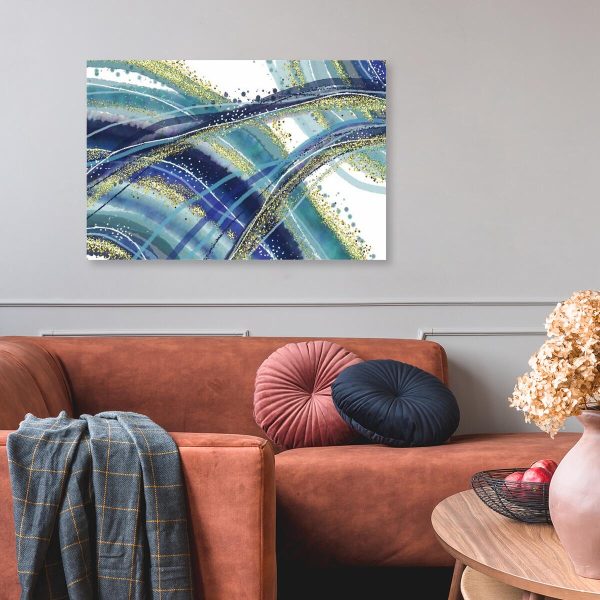 Obraz z granatową abstrakcją do salonu