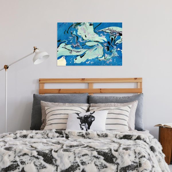 Obraz z niebieską abstrakcją do przedpokoju